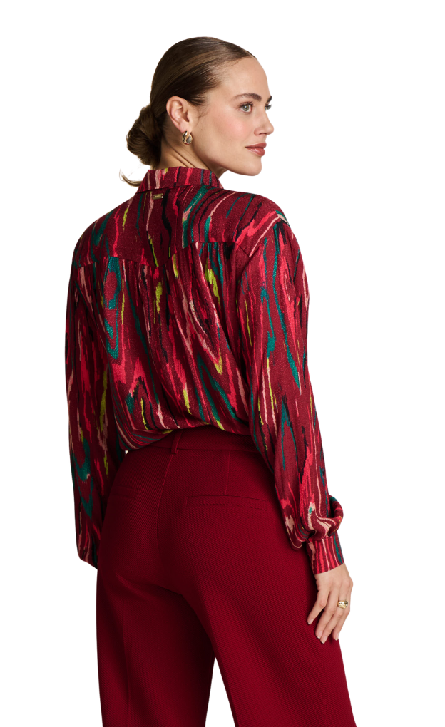 POM Amsterdanm_ Milly Wood Burgundy Red Blouse_red_warm_burgundy_stylish_blouse