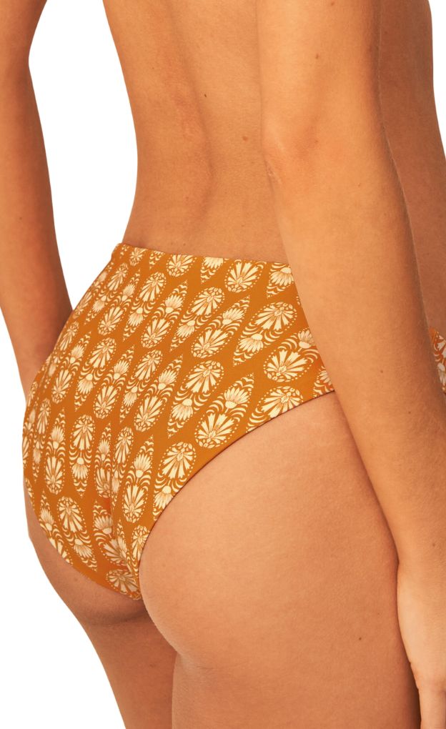 Batik Stamp Venus Bikini Bottom_Maaji_Orange_High Rise