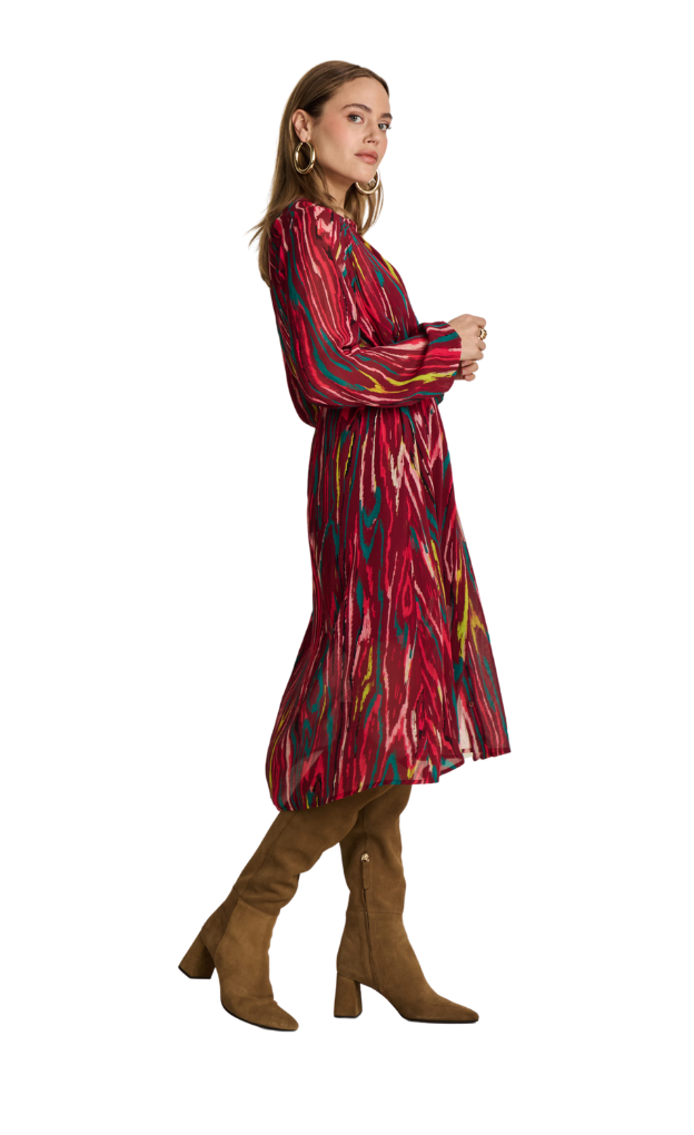 POM Amsterdamn_Woody Burgundy Red Midi Dress_red_cute_trendy_stylish_dress