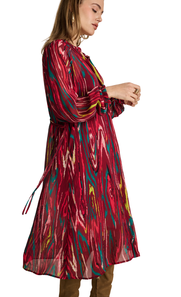 POM Amsterdamn_Woody Burgundy Red Midi Dress_red_cute_trendy_stylish_dress