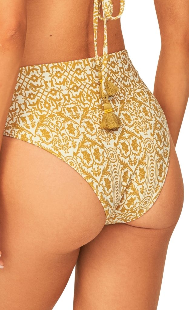 Amber Tribal Jannine Bikini Bottom_Maaji_Yellow_Reversible