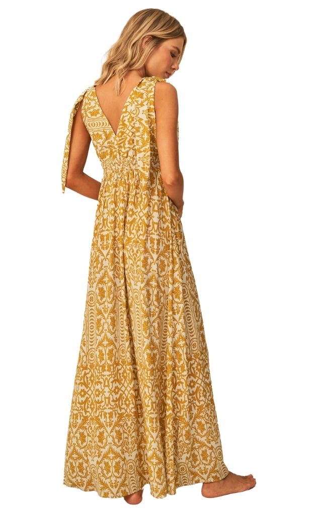 Amber Tribal Dalia Long Dress_Maaji_Yellow_Flowy Dress