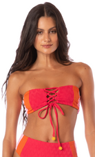 Apple Red Nomad Bikini Top - Maaji - bright_red_strapless_bikini_top