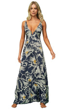 Delft Flowers Taylor Long Dress_Maaji_Multicolour_V Neck Dress