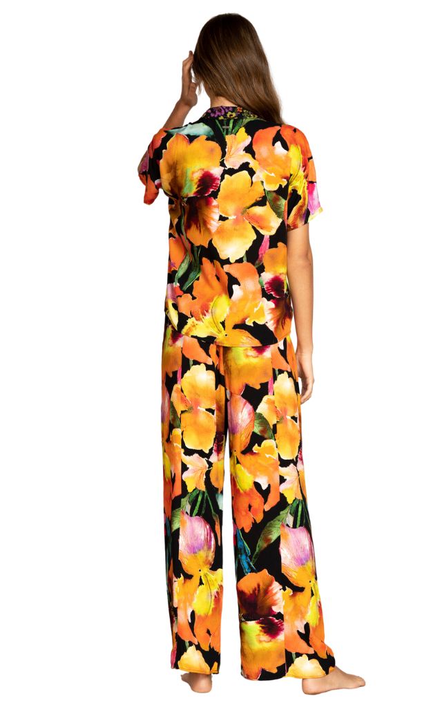 Bright Garden Limona Long Luxe Loungewear Set_Maaji_Multicolour_Long PJ Set