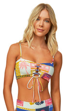 Paradise Postals Cyprus Bikini Top_Maaji_White_Multicolour Tropical Print