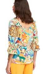 Aldomartins - Kapa Amarillo Top - Aldomartins - colorful_cotton_multi_patterned_top