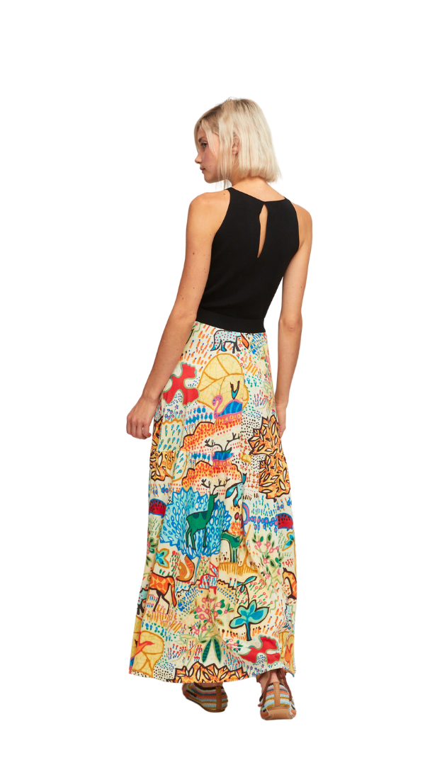 Aldomartins - Keta Amarillo Skirt - Aldomartins - long_colorful_cotton_patterened_skirt