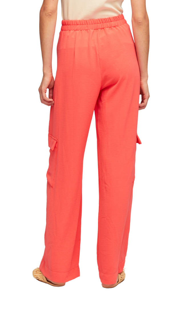 Aldomartins - Nois Coral Pants - Aldomartins - bright_coral_polyester_long_pants