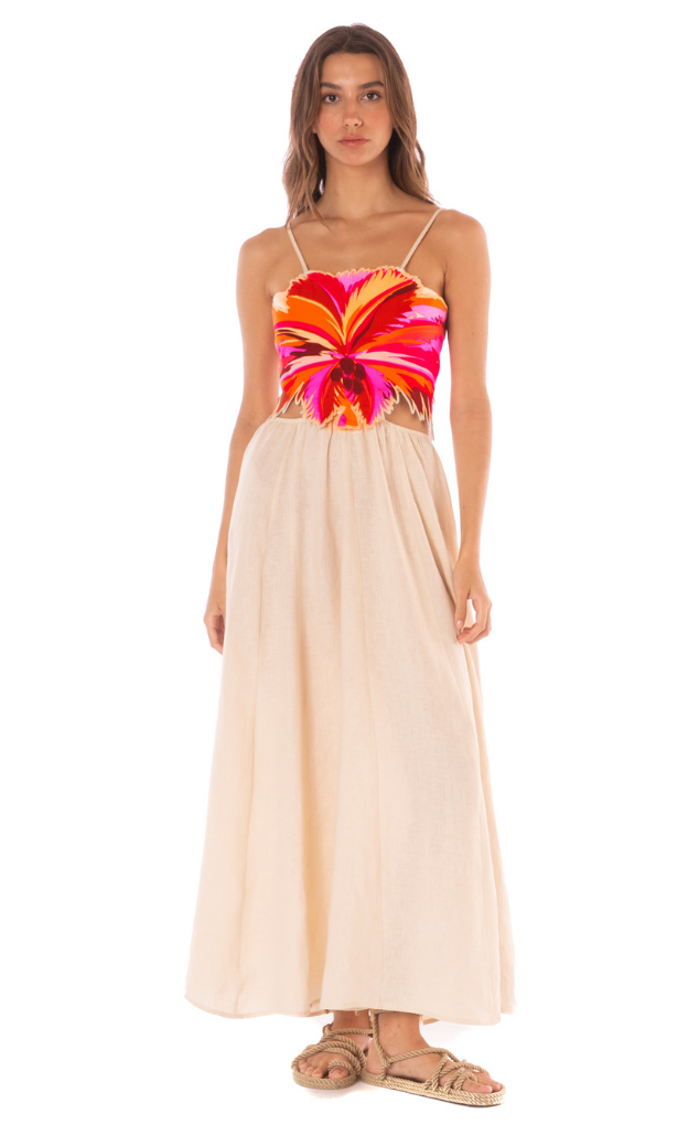 Boho Sunrise Owen Long Dress - Maaji -long_stylish_tropical_bohemian_dress