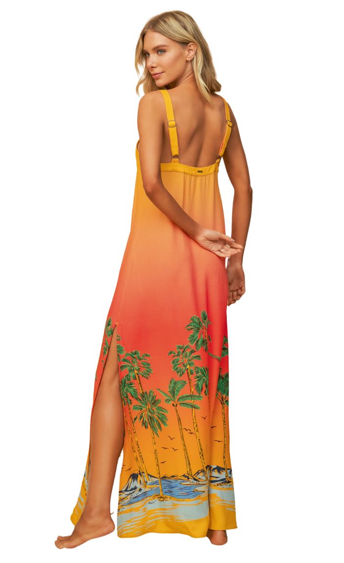 Cali Sunset Lucille Long Dress_Maaji_Multicolour_Tropical Print