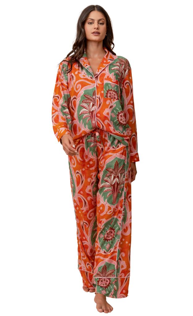 Chili Damask Dandelion Luxe Loungewear Set_Maaji-Multicolour_Long PJ Set