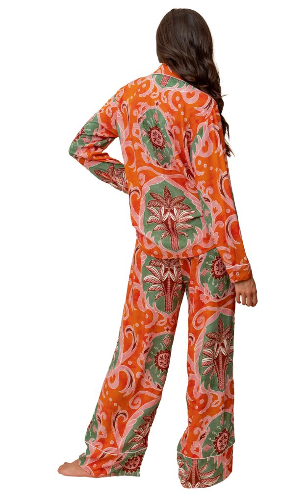 Chili Damask Dandelion Luxe Loungewear Set_Maaji-Multicolour_Long PJ Set