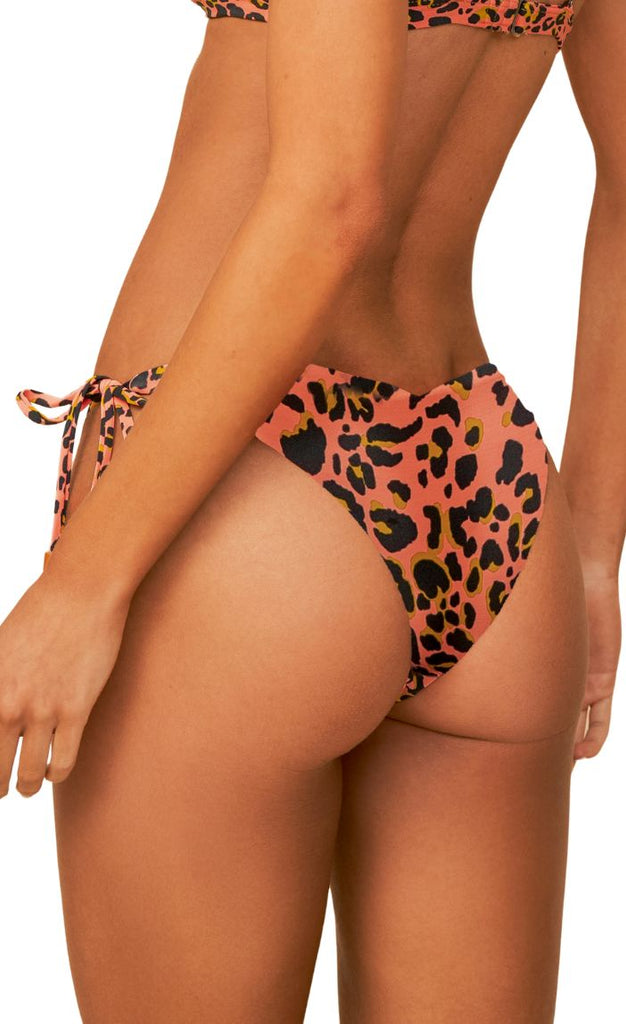 Coral Panther Sunning Bikini Bottom_Maaji_Coral_Reversible