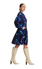 POM Amsterdam_Feathers and Floral Short Dress_floral_feather_blue_short_dress