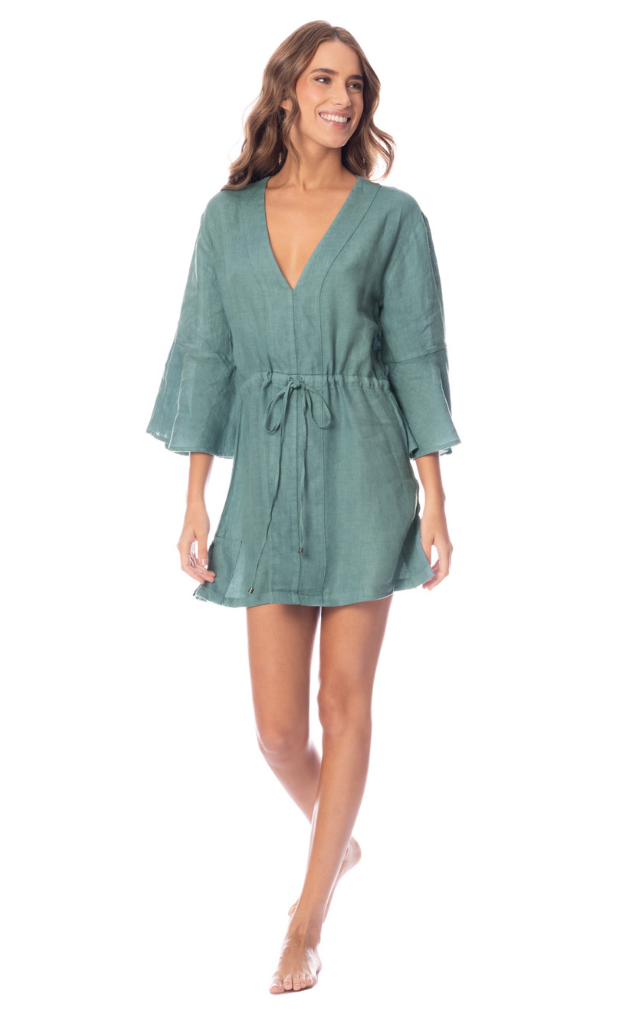 Eucalyptus green joy- stylish_flowing_green_short_dress