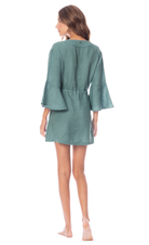 Eucalyptus green joy- stylish_flowing_green_short_dress