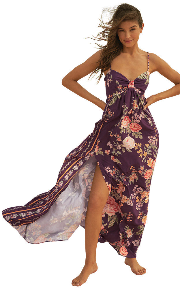 Vintage Flower Della Long Dress_Maaji_Purple_Slip Dress