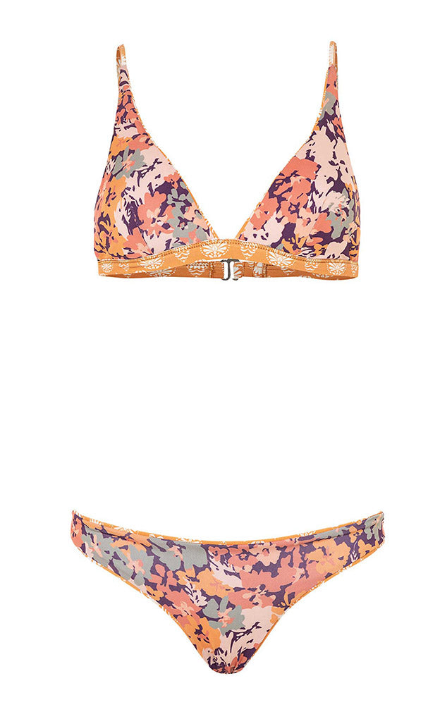 Batik Stamp Ivy Bikini Top_Maaji_Orange_Triangle Bikini Top
