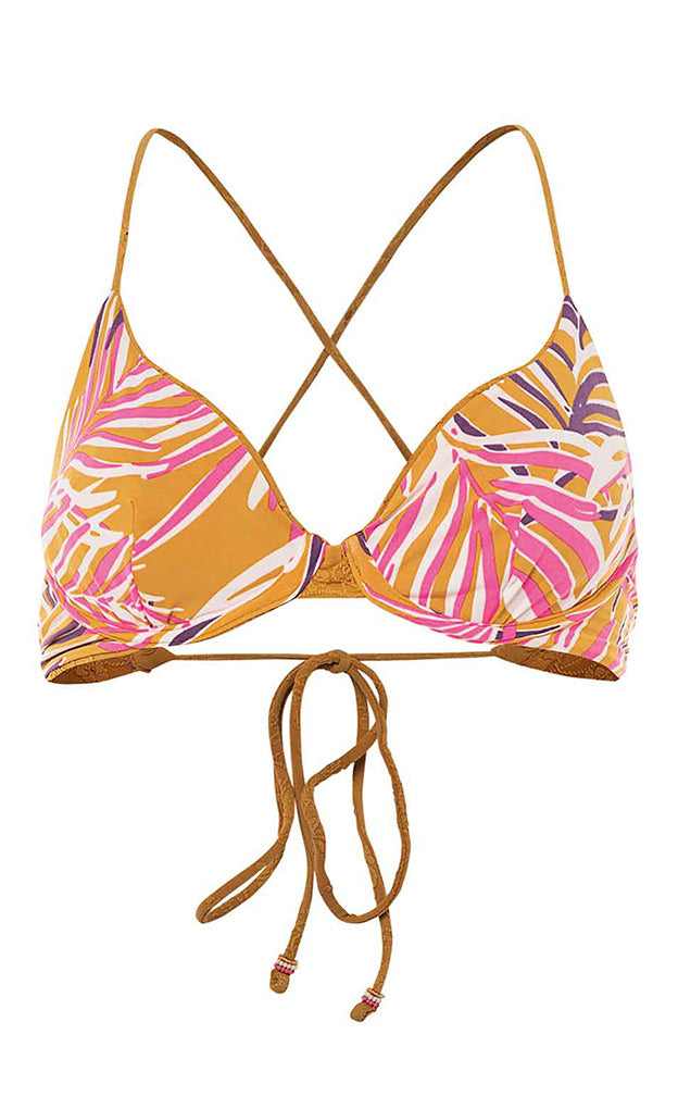 Caramel Brown Eleonora Bikini Top_Maaji_Caramel Brown_Embroidered