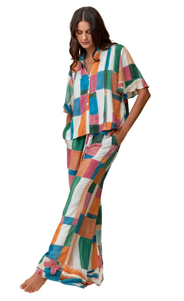 Colorful Chess Anais Luxe Loungewear Set_Maaji_Multicolour_PJ Set